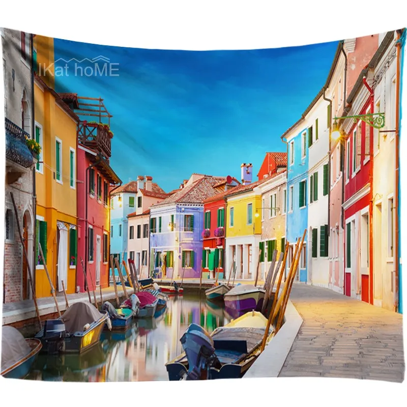 

Colorful House 3D Print Wall Tapestry Hippie Tapestry Wall Hanging Bohemian Home Decor Trippy Tapestry Landscape Art Wall Cloth