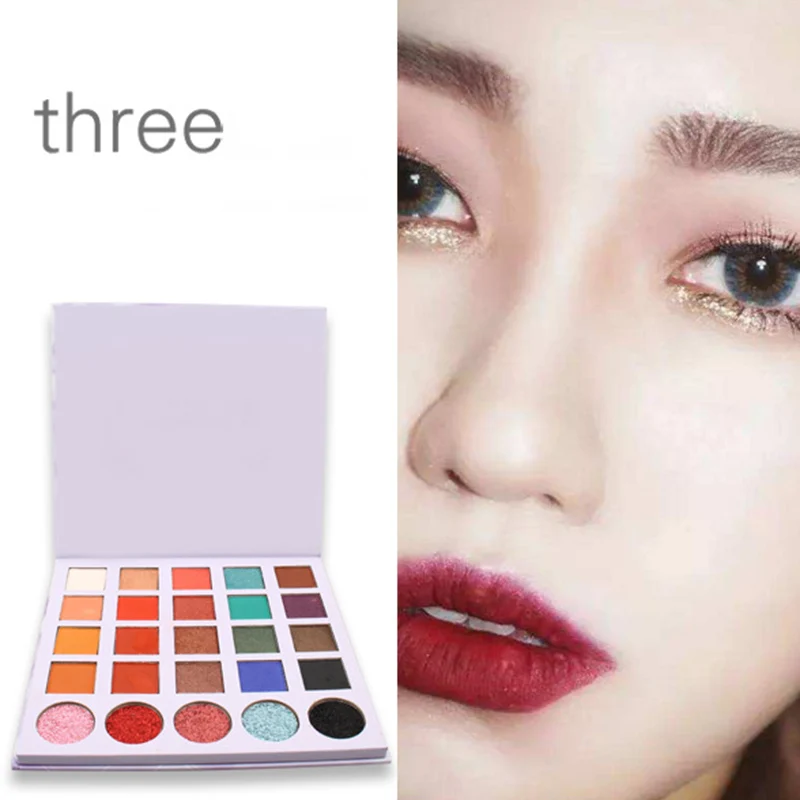 

Hot Eyeshadow Palette 25 Colors Long Lasting Portable Glitter Matte for Women Lady EY669
