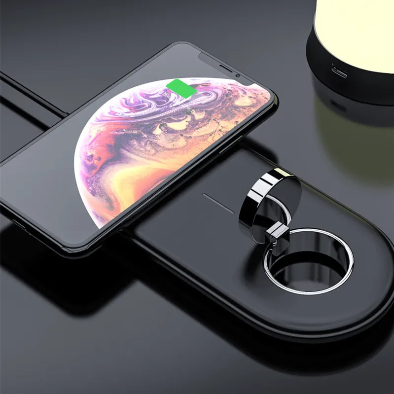 2 в 1 двойное Беспроводное зарядное устройство зарядная площадка для iPhone samsung huawei магнитный беспроводной зарядный блок для Apple Watch 4 3 2