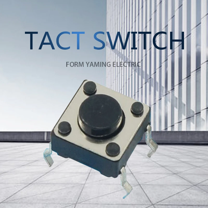 1000 шт. переключатель Tact 6*6*4 3 мм черная кнопка переключения сенсорная нажмите