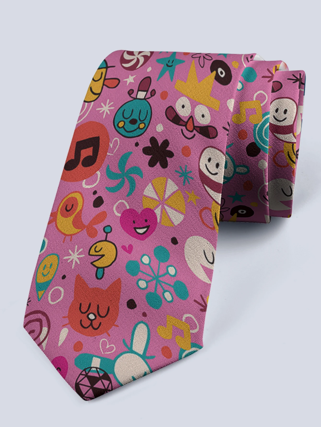 Модный мультяшный милый мужской галстук повседневный шириной 8 см забавный