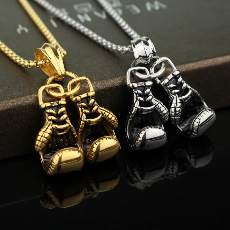 

YADA NEW Luxury Mini Boxing Glove Present&Necklace For Men Unisex Choker Hiphop Chain Necklaces Statement Cool Necklace SE200001