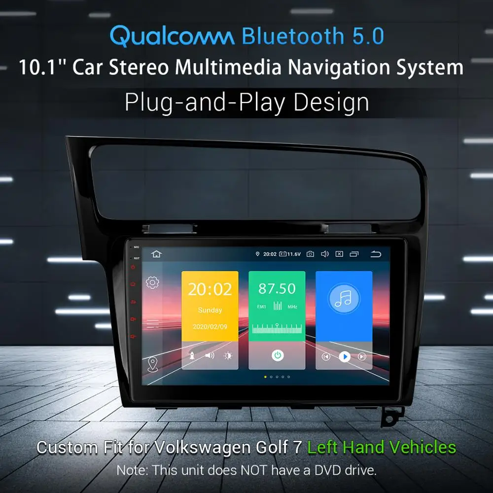 XTRONS 10 1 &quotAndroid 0 Qualcomm Bluetooth 5 автомобильное радио GPS OBD плеер для VW Volkswagen Golf 7 левый