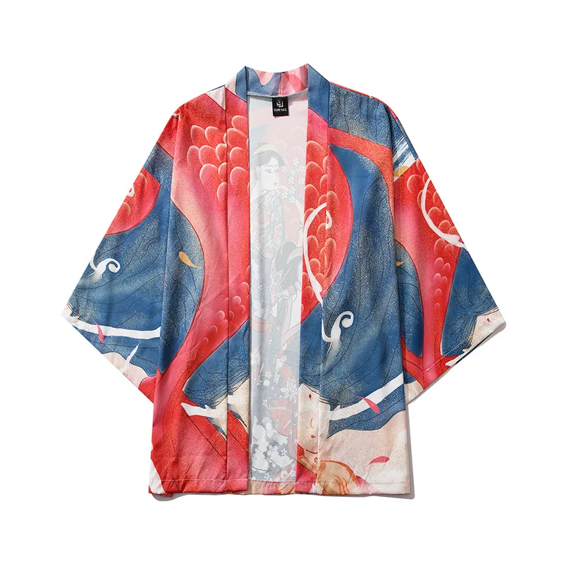 

Japanese Kimonos Cardigan Robe Men Women Printing Sunscreen Clothes Thin Loose Summer Kimonos Yukata Asian Clothes New