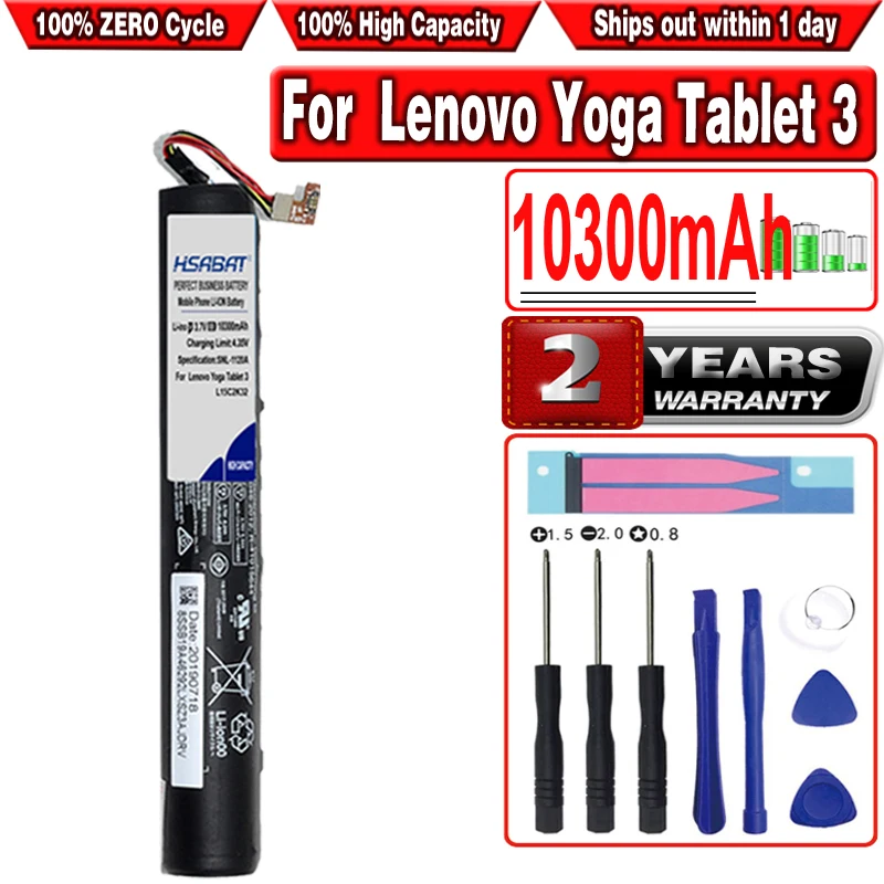 Аккумулятор HSABAT 10300 мАч L15C2K31 L15D2K31 для Lenovo Yoga Tablet 3 YT3 850 850F 850M|Аккумуляторы