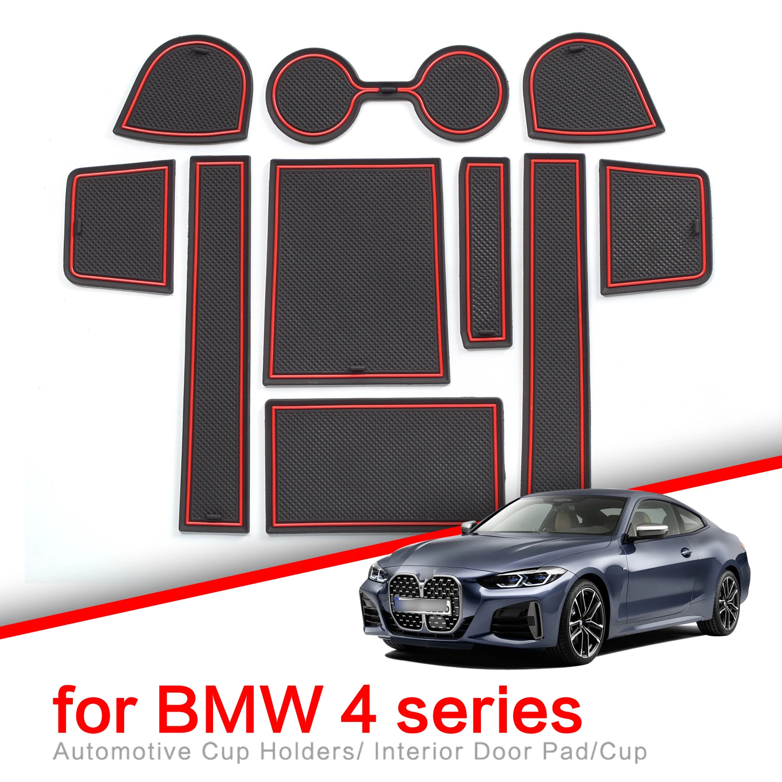 

Антискользящий коврик ZUNDUO для подстаканника и ворот для BMW 4 серии 2021 купе, внутренняя резиновая подставка, противоскользящая подставка для ...