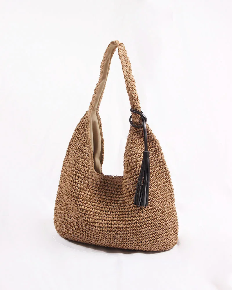 2021 Japan and South Korea's new wild large-capacity straw bag beach seaside vacation ins one shoulder portable woven | Багаж и сумки