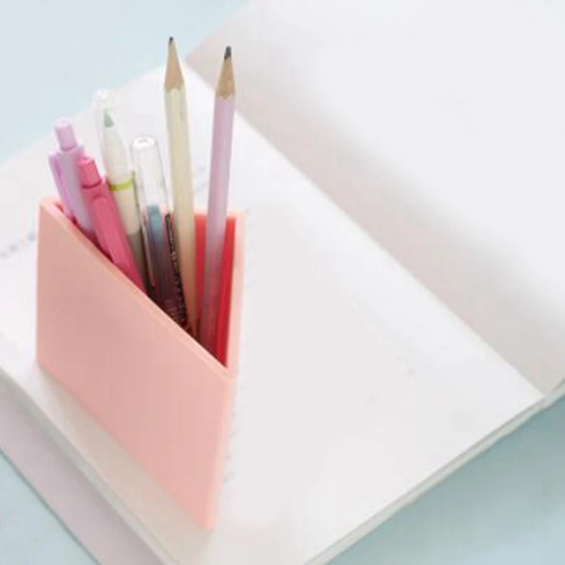 

Silicone Pen Holder Triangular Pencil Stand Creative Student Stationery Desk Office Organizer Storage Box Pen Container