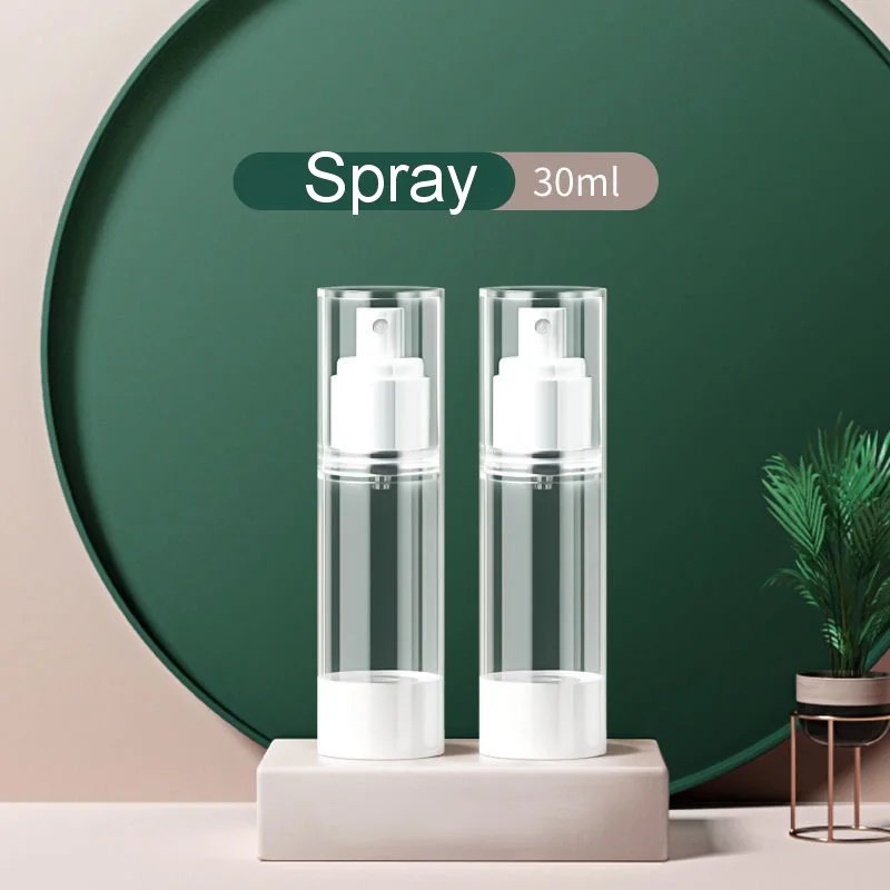 

100ml 30ml Travel Portable Airless Vacuum Pump Clear Bottle Liquid Cream Lotion Spray Empty Refillable Containers With Funnel