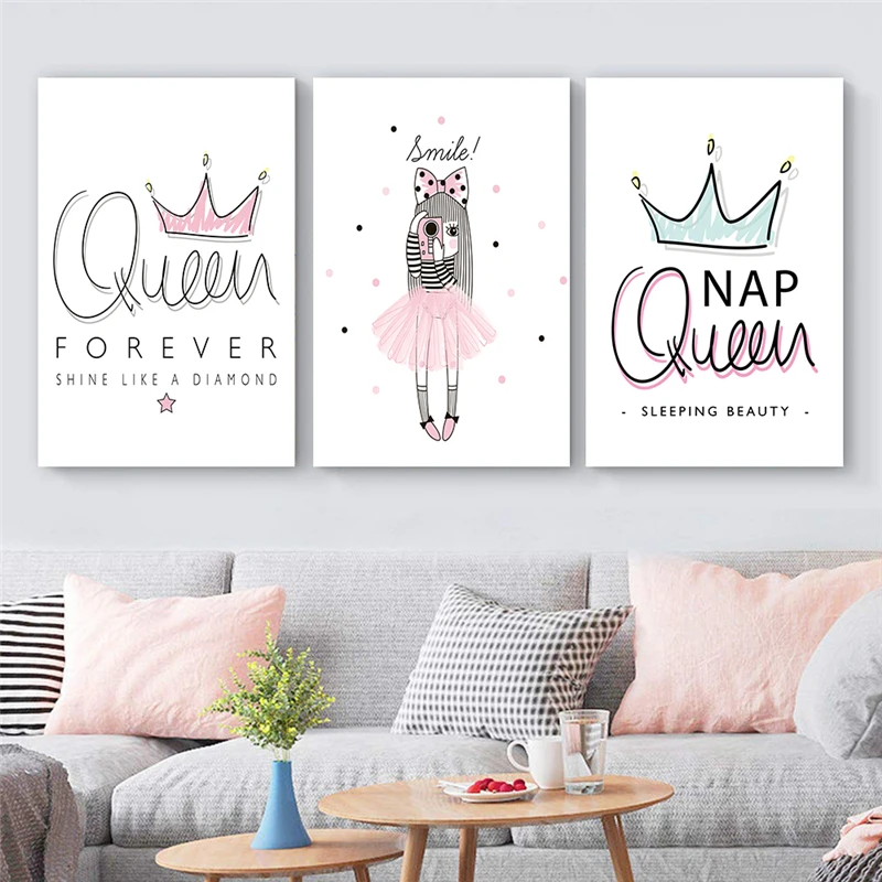 Постеры на холсте с изображением розового фламинго мотоцикла девочки принцессы