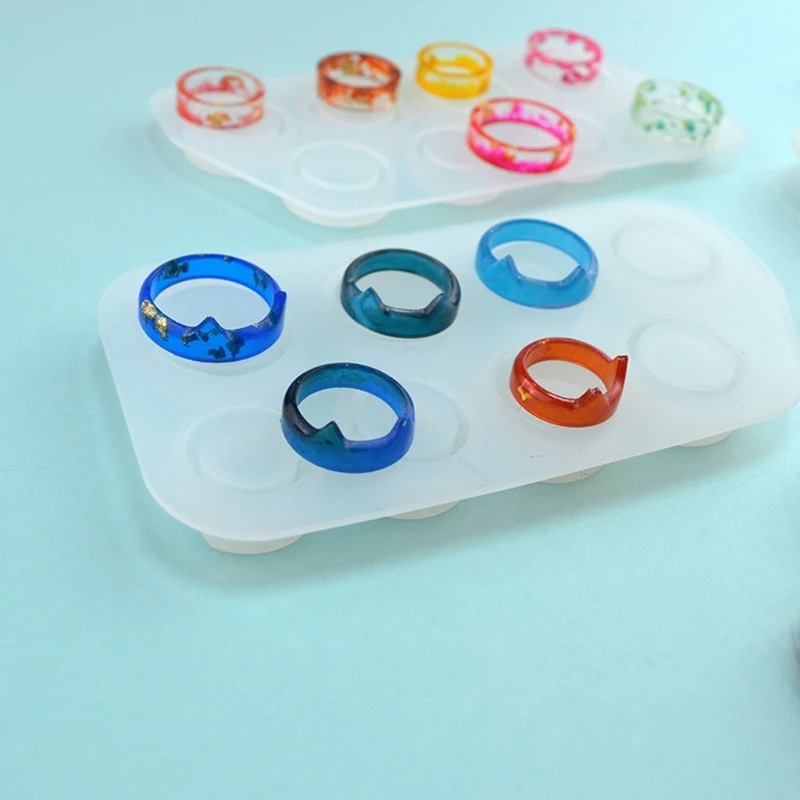 

2022 3Pcs/Set Section Rings Crystal Epoxy Resin Mold Earrings Necklace Pendant Silicone Mould DIY Crafts Jewelry Casting Tool
