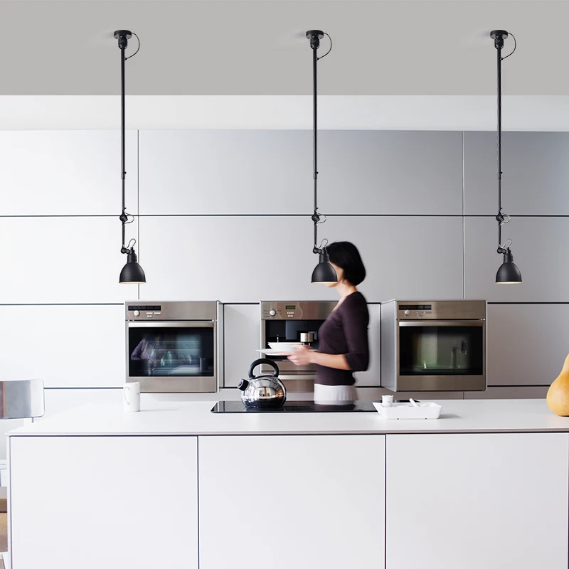 Swing Telescopic Long Rod Ceiling Lights Industrial Style lamps LED Lighting for Bedside Dining Room Living Bar | Лампы и освещение