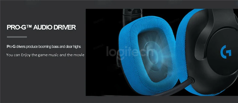Оригинальные Игровые наушники logitech G233 Conpatible с ПК/PS4/смартфонами и накладками гарнитура с проводным управлением для всех геймеров Microph