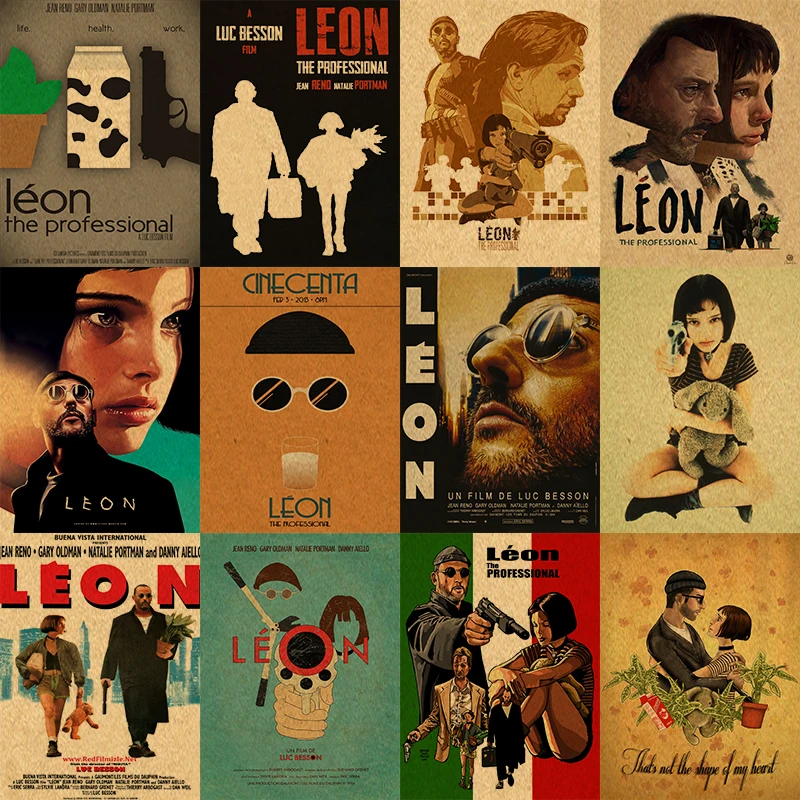Леон профессиональный классический фильм плакат крафт бумаги Бумага Бар ретро