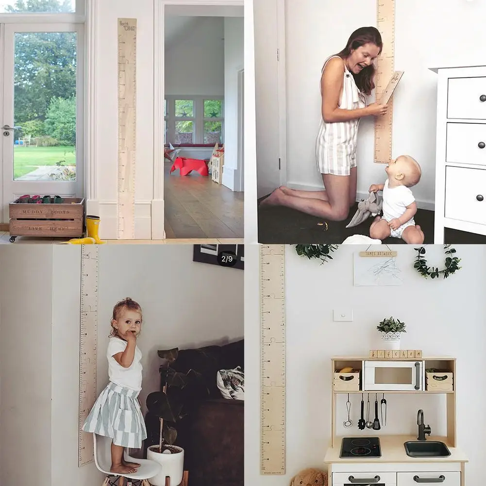 

Ins Nordic Style Stitching Wooden Board Height Ruler Baby Photog Decoration Ruler Children's Room Wall Wooden Hanging Z0m2