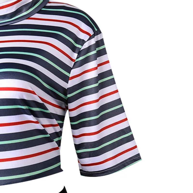 Костюм для косплея из футболки с коротким париком и черной юбки | Тематическая