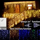 Рождественская светодиодная гирлянда-занавеска на окно, Сказочная Гирлянда-сосулька, 5 м, 96 светодиодов, свисающая на 0,4-0,6 м, уличное праздничное светодиодное украшение для вечеринки