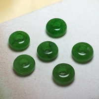 natural green stonehollow round natural stone dropearring jewelry necklace making 10x5mm6pcs