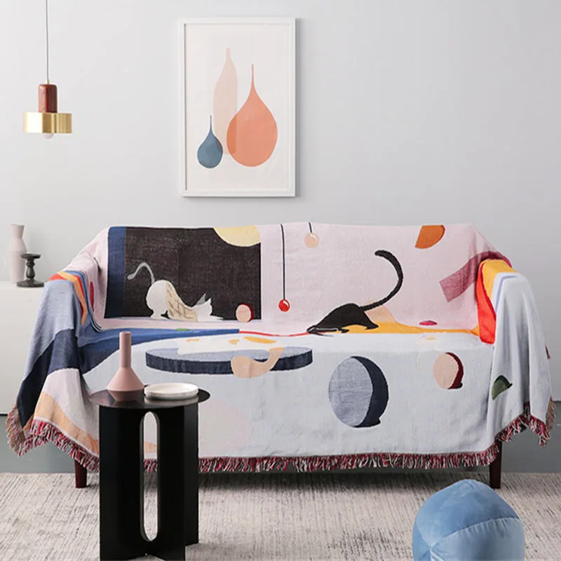 Плед-одеяло покрывало для дивана нескользящее многофункциональное одеяло с