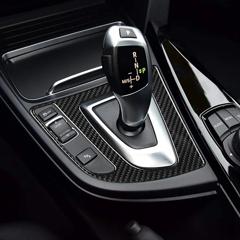 Car Carbon Fiber Center Console Gear Trim Panel Interior Accessories for 3 4 Series GT F30 2013-2018 | Автомобили и мотоциклы