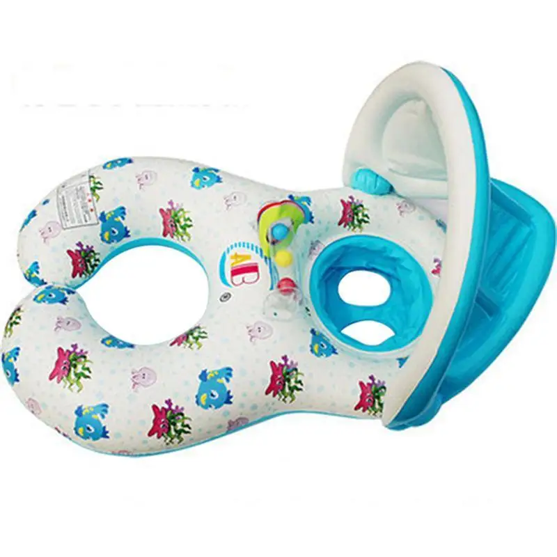 Плавающий поплавок для бассейна Rooxin мамы и ребенка зонтик плавательное кольцо с