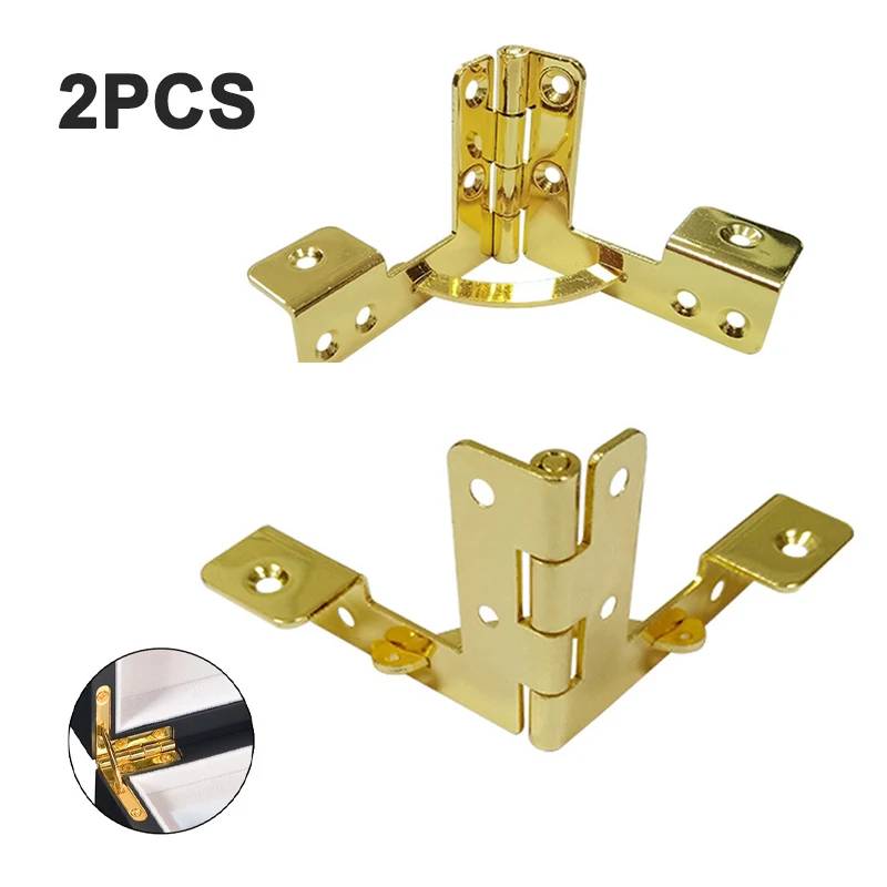 

2PCS Hinge Support Frame Jewelry Wine Case Wooden Cigar Gift box lid 90 Degree