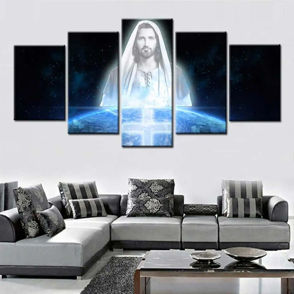Настенная Картина на холсте плакат с изображением Иисуса современные картины в