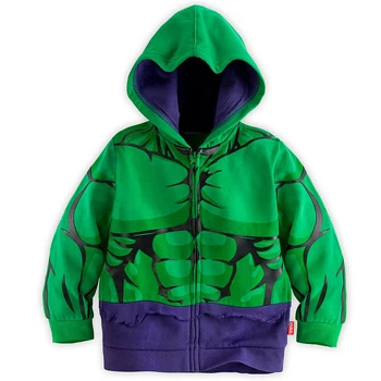 JK006-Green Толстовки с капюшоном для мальчиков пальто Мстители 4 супергероев Marvel Железный человек, Тора, Халка и Капитан Америка "Человек-паук" лсення толстовка с капюшоном для мальчиков - Цвет: JK006-Green