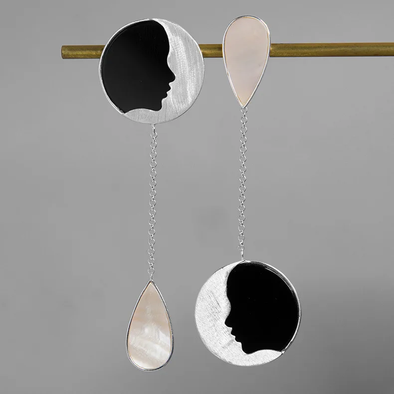 Silver INATURE, серьги-капли с надписью «Good Night», 925 пробы, серебро, луна, для женщин, модные ювелирные изделия - Окраска металла: Silver