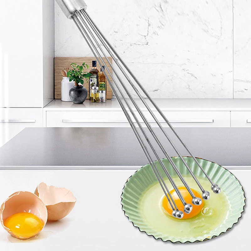 

12inch Stainless Steel Ball Whisk Wire Egg Whisk Kitchen Whisks for Cooking Blending Whisking Beating Egg Mixer Baking Tool NEW