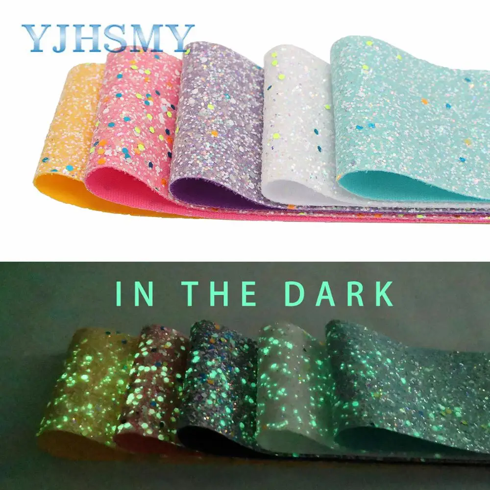 YJHSMY 197301 75mm New Fluorescence Color glitter thick ribbon Blingbling 2 yards DIY handmade Headwear gift package materials | Дом и сад