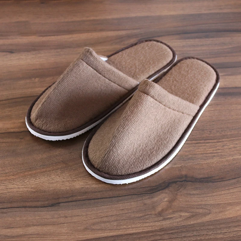 

2021 1 Pair Simple Slippers Men Women Hotel Travel Spa Portable Folding House Home Slippers Warm Indoor Comfortable Slippers