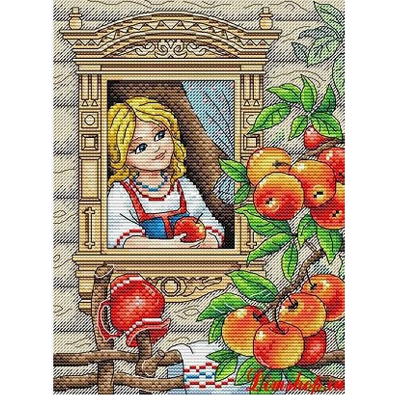 Золотая коллекция Набор для вышивки крестиком летний день светлая девушка и