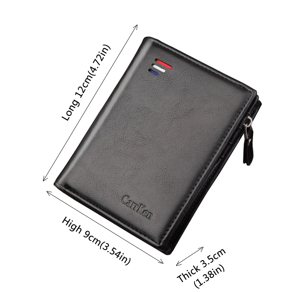 Wallet Men 2022 New Short Credit Card Holder Vintage Coin Pocket Leather Zipper Multifunction Purse Bill | Багаж и сумки