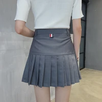 romanlaixi korean womens pleated short skirt anti glare high waist tb wind was thin hong kong college style a line
