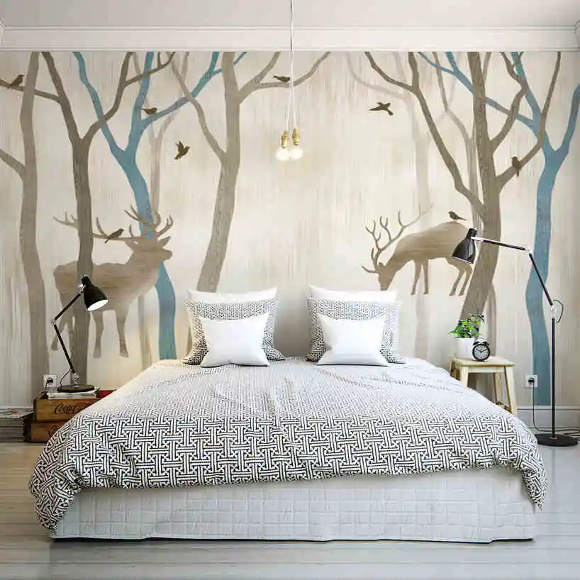 3D-обои в скандинавском стиле с оленями водонепроницаемые обои для гостиной фона