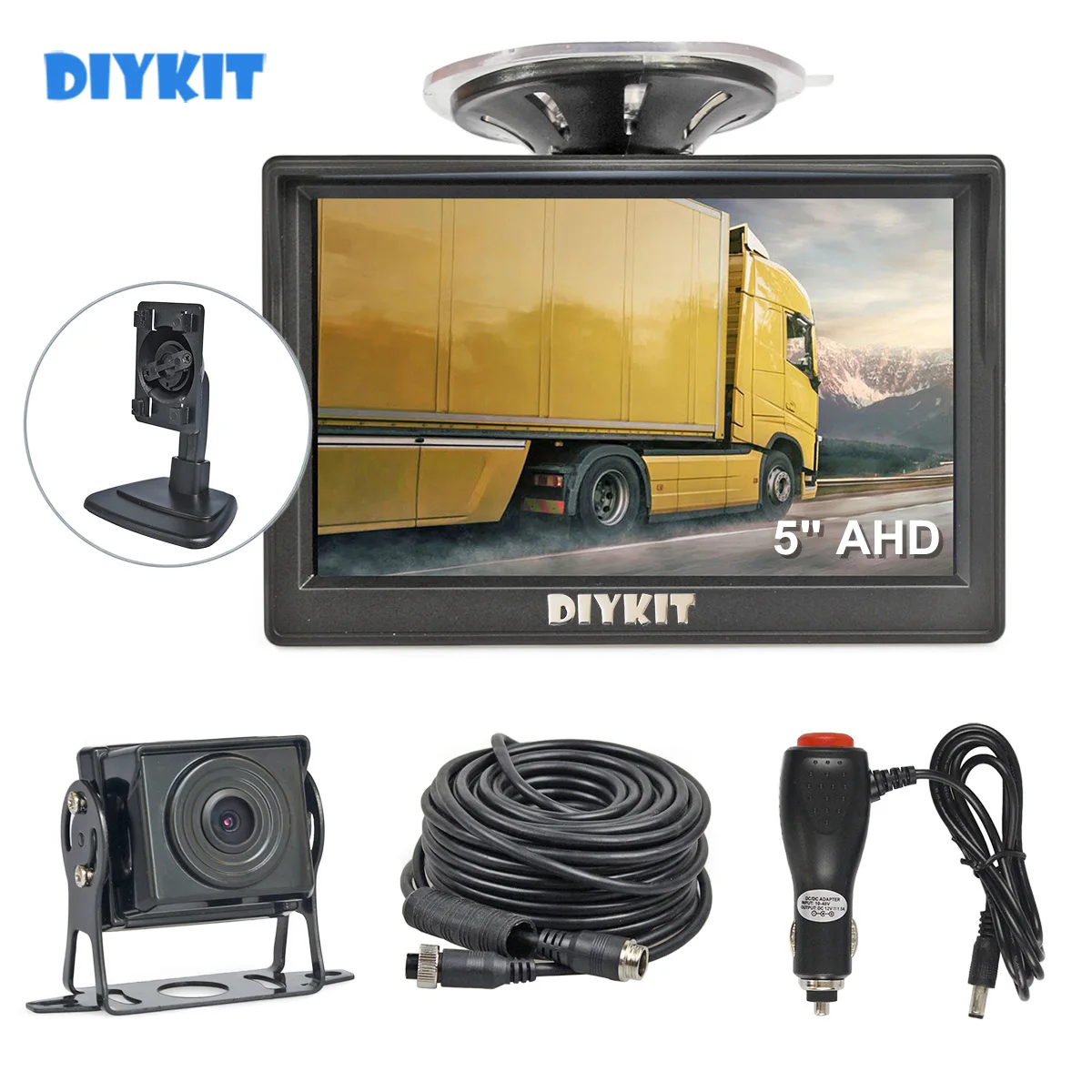 DIYKIT 1024*600 5" AHD Car Monitor Rear View Monitor Waterproof Night Vision AHD Backup Car LED Camera Car Charger DIYKIT 1024*600 5" AHD Car Monitor Rear View Monitor Waterproof Night Vision AHD Backup Car LED Camera Car Charger