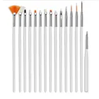 Набор кистей для дизайна ногтей, 15 шт.компл.