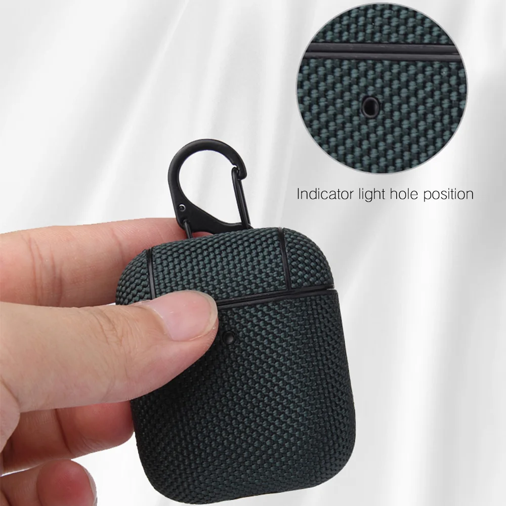 Чехол для наушников Airpods 2 1 чехол Apple Air pods защитный холщовый с крючком |