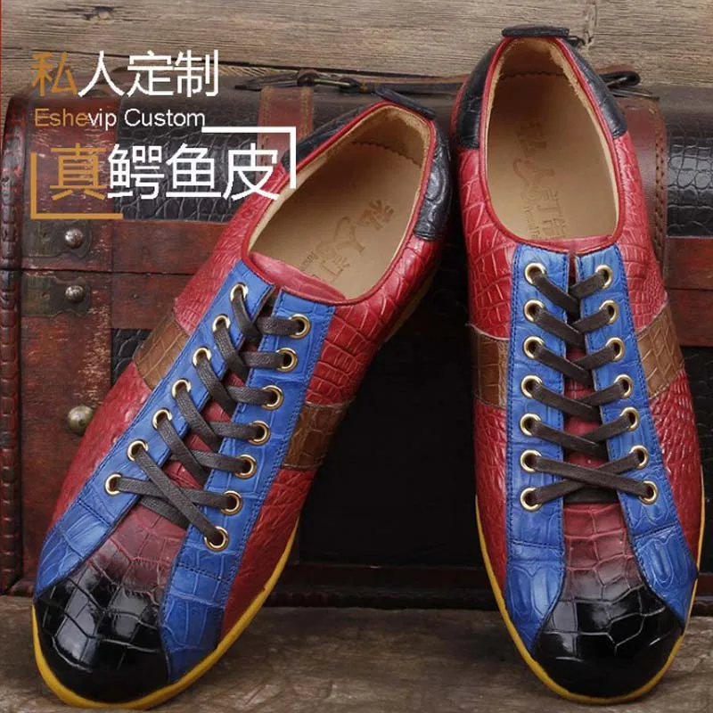 Мужские туфли из натуральной крокодиловой кожи ourui повседневные мужские на