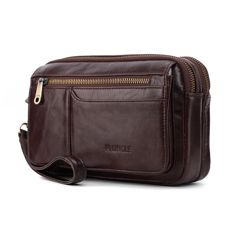 Модный деловой мужской кошелек клатч из натуральной кожи сумка для телефона