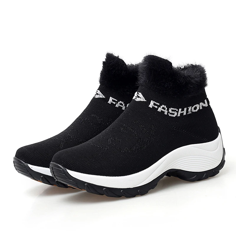 

Nice Pop Winter Ankle Boots Women Snow Boots Warm Plush Platform Sneakers Breathable Mesh Sneakers Travel Casual Shoes