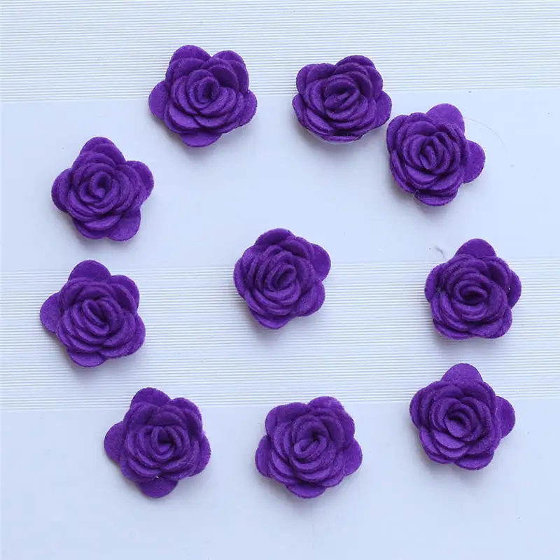 purple 100 шт./лот Бургундия Мода Нетканая тканевая Роза для свадебного букета искусственные розы цветы для дома декоративные - Цвет: purple