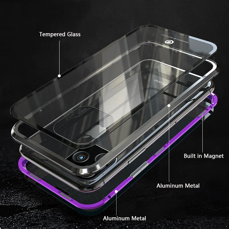 Магнитный чехол для iphone 11 Pro Max полная защитная Броня ударопрочный металлический