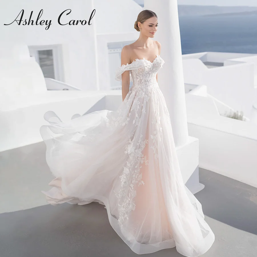 

Свадебное платье трапециевидной формы Ashley Carol 2023, свадебное платье невесты с аппликацией в виде сердечка и вышивкой, богемное свадебное платье с кисточками и шлейфом, Vestidos De Novia