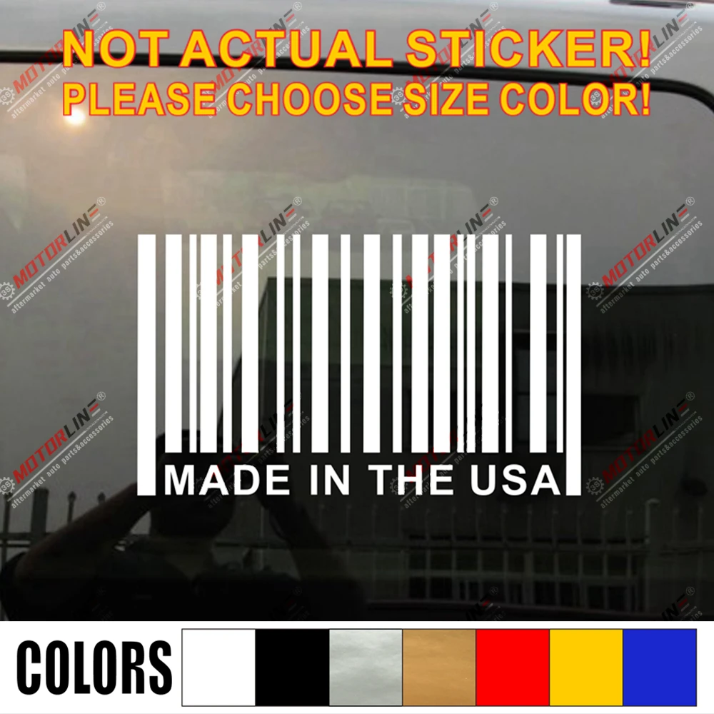 Сделано в США Наклейка UPC штрих-код Соединенные Штаты автомобиль винил |