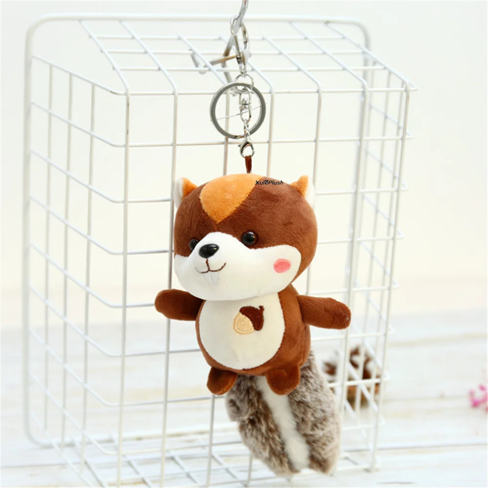 Милая плюшевая игрушечная белка 8*5 см брелок с подвеской подарок кукла | Игрушки и