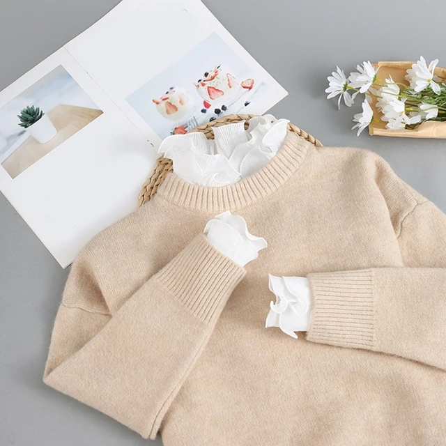 LEEQ Maniche Finte Donna - Polsini Rimovibili Con Bottone - Morbide E Eleganti - Taglia Unica - Foto 9