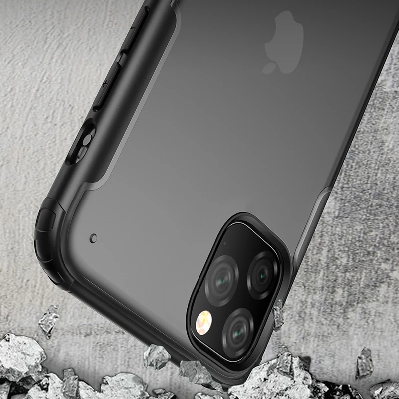 Для Apple iphone 11 Чехол Мягкий силикон+ Жесткий PC матовый прозрачный противоударный чехол для iphone 11 Pro Max iphone 11 11Pro