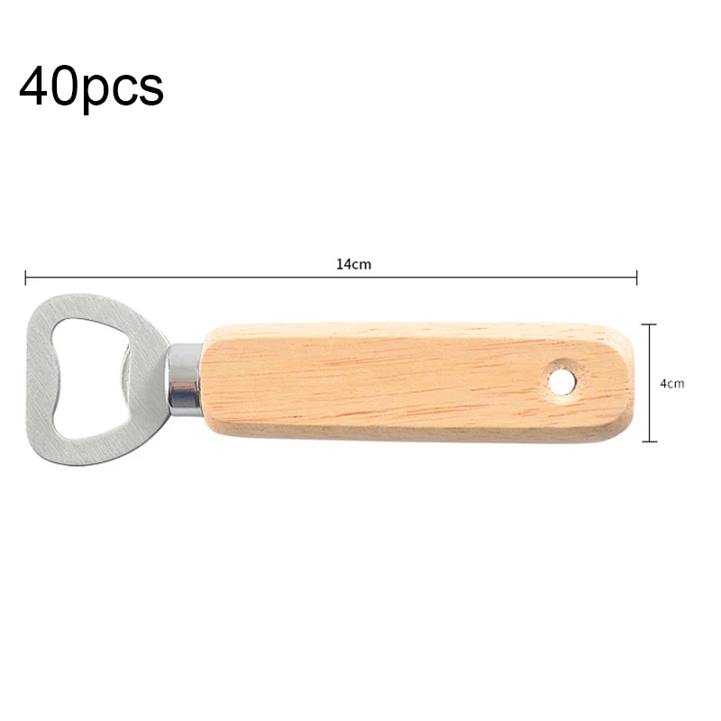

40Pcs Wooden Handle Stainless Steel Beer Bottle Opener, Creative Gift Soda Bottle Opener, Beer Opener